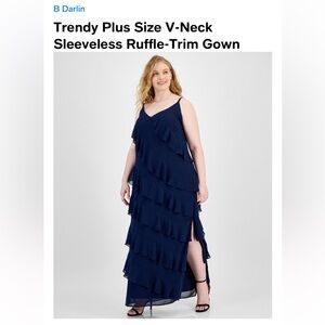 Navy ruffle gown